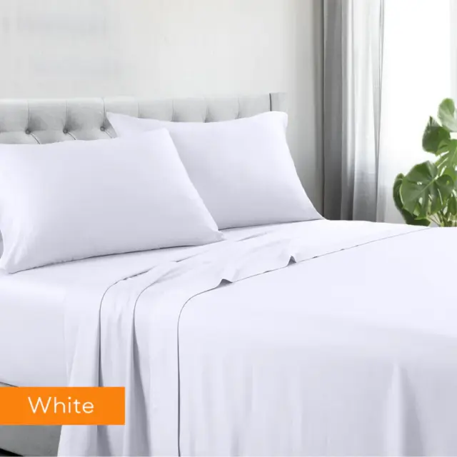 1200tc hotel quality cotton rich sheet set king white