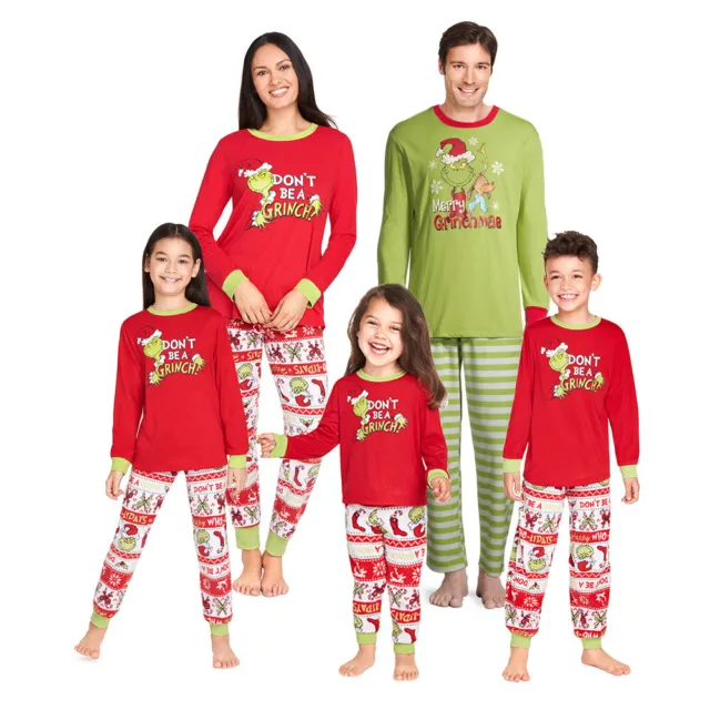 Pigiama di Natale Grinch pigiama di Natale famiglia abbinato adulto bambini bambino abbigliamento da notte pigiama 11