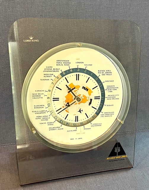 LORD KING 1970'S Desktop Shelf Clock Japan Allied Van D Cell Balance