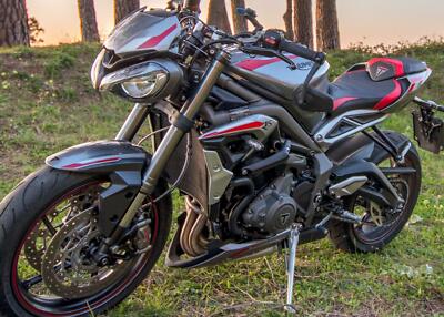 LS2 Triumph Rue Triple 2016-2019 Tappezzeria Italia Siège Housse Gris-Rouge 637 