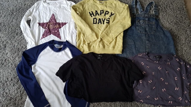 Bundle of Girls Clothes Age 10-11 Years (6 items) Jumper, Pinafore, Sun Top,...
