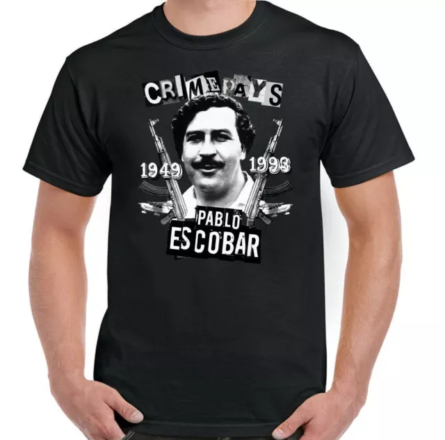 Pablo Escobar T-Shirt Crime Pays Mens Funny Narcos TV Show Cartel Drug Cocaine