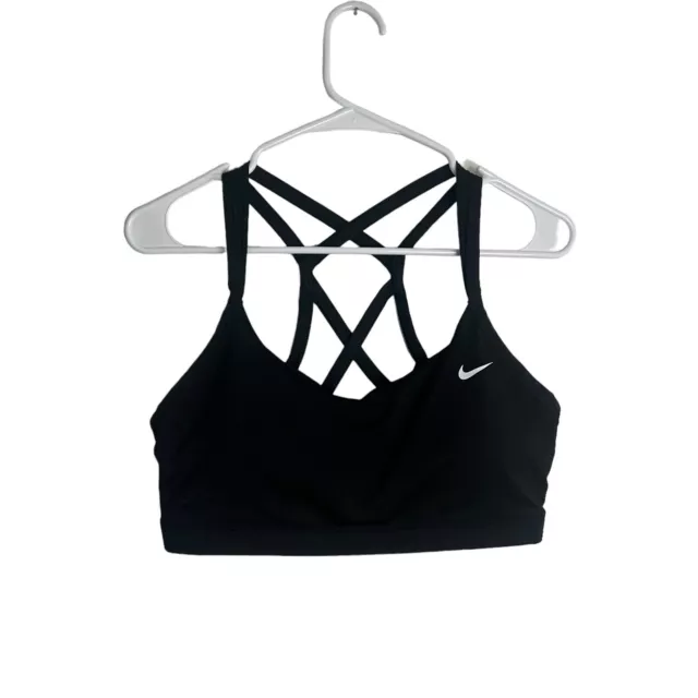 Nike Women’s Dri Fit Strappy Sports Bra Black Size Large