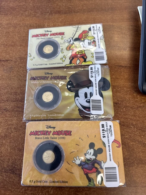 2016 Niue $2.50 Coin Disney's Mickey Mouse LOT OF 3 .5 Gr 9999 Gold