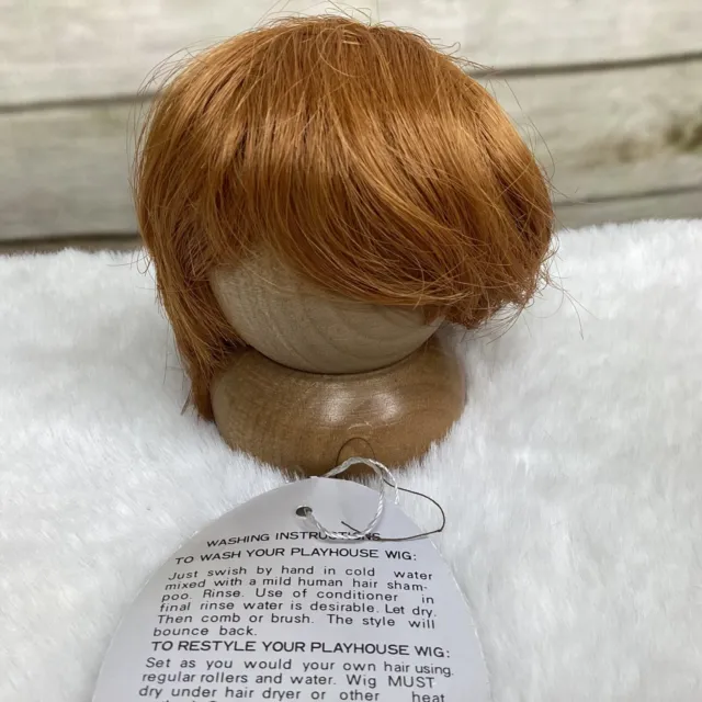 Vintage Doll Wig by Playhouse 6-7” Baby Boy Carrot Red (334)