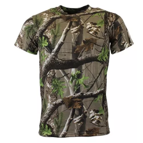 Da Uomo Unisex Militare Esterno Treck Camouflage Pesca Caccia Tiro T-Shirt
