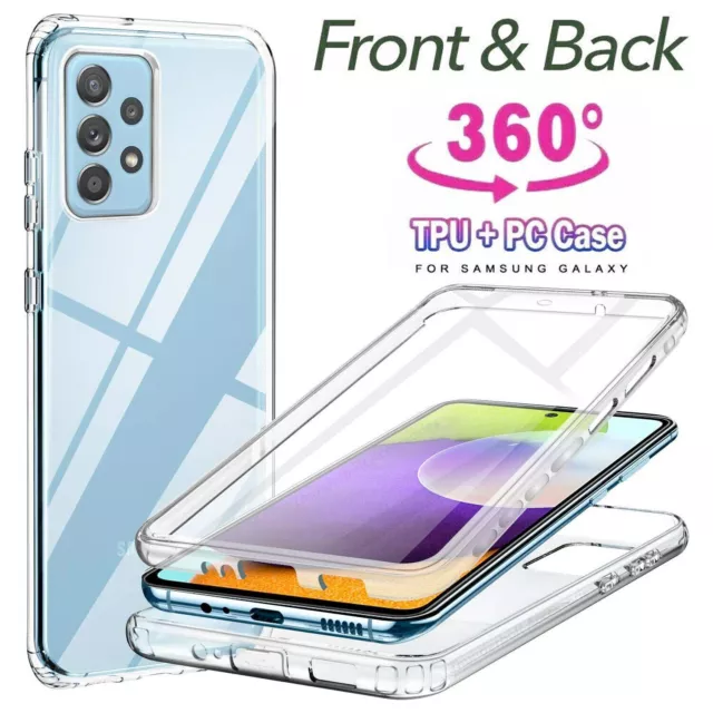 CLEAR FULL 360 Case Samsung S24 S23 S22 S21 FE S21 A52s Shockproof Phone Cover