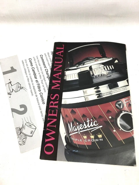 GENUINE FILTER QUEEN MAJESTIC TRIPLE CROWN Vacuum Vac OWNER'S MANUAL ...