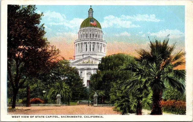 West View State Capitol Sacramento California Ca Unposted Vintage Postcard
