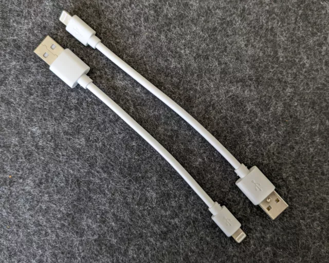 2x Ladekabel Datenkabel 15cm kurz 8-pin weiß für iPhone iPod iPad AirPod