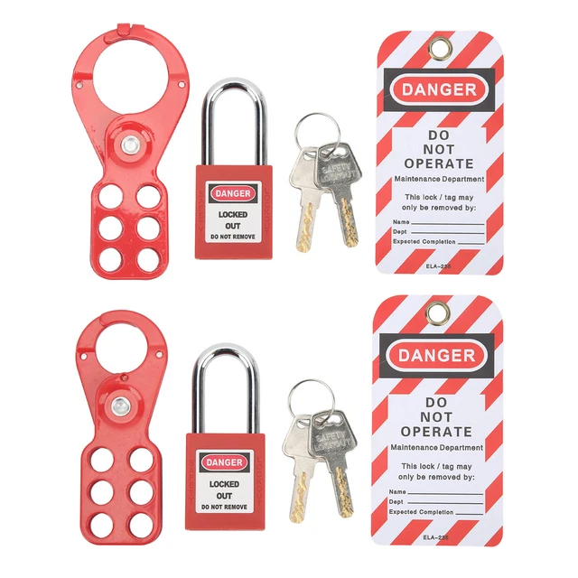 Kit etichetta blocco con lucchetto di sicurezza lucchetto loto chiavi a prova di manomissione