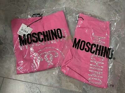 Set tuta e leggings gioielli Moschino Teen rosa taglia 12 anni nuovi con etichette