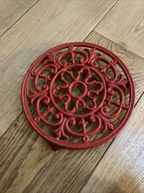Dessous De Plat En Fonte Vintage - Rouge - Rossace - Déco Ancienne