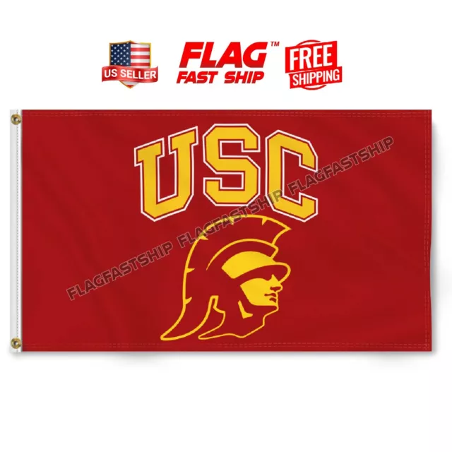 USC Trojans Logo Flag 3x5 FT Banner Southern California NCAA FREE Shipping