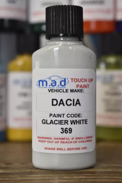 Dacia Glacier White 369 Paint Touch Up Kit 30Ml Sandero Duster Logan Stepway