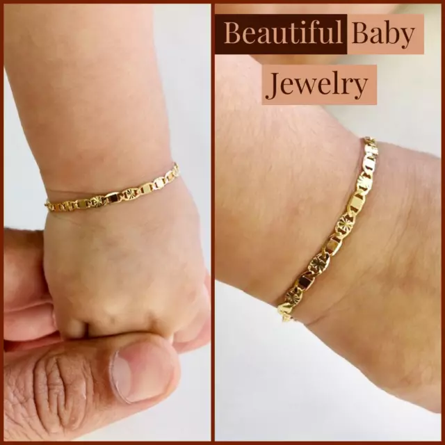 Newborn Baby/Childrens Boys/Girls Gold Filled Bracelet, Pulsera Para Bebe Niñas