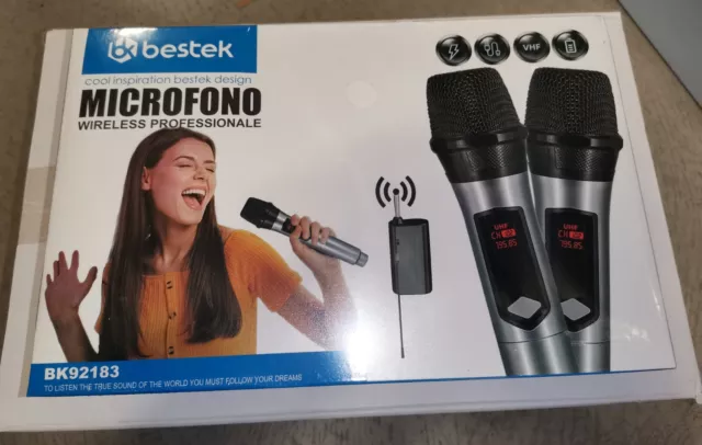 PROZOR Microfono Wireless UHF Doppio Karaoke Sistema Microfono Canale  Ricaricabile Sistema Microfono Bluetooth Senza Fili con Controllo Eco Bassi  Alti per TV Macchine Karaoke Canto Discorso Matrimonio : :  Strumenti Musicali
