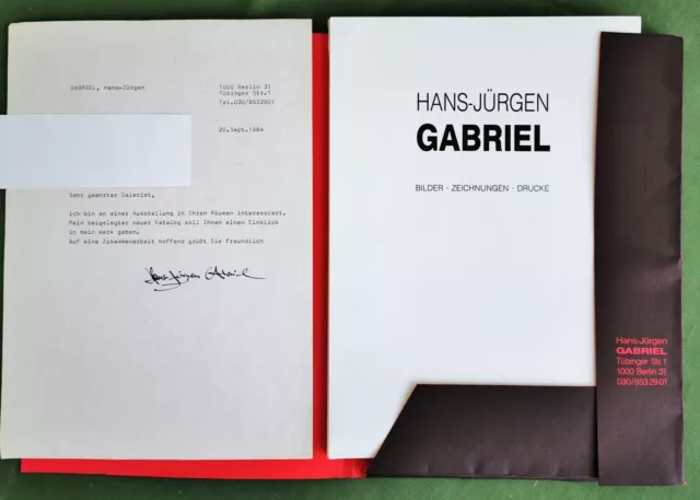 Hans-Jürgen GABRIEL Kunstmappe 1984 mit OrignalBegleitbrief, Autograph, komplett