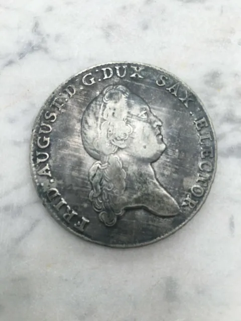 Monnaie Allemagne 1 Taler Frederic August III 1775 Arg.coin 2