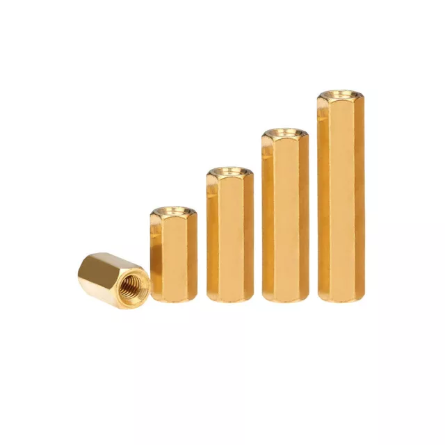 M2 Brass Spacers Female Threaded Hex Standoff Pillar PCB Spacer Studs 3mm - 30mm