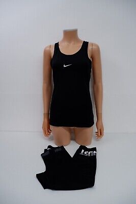 Set outfit 2 pezzi Nike Dry Fit donna taglia S small top e leggings 3/4 in perfette condizioni