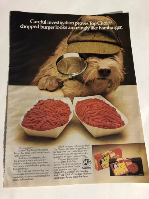 Vintage Top Choice Dog Food Print Ad PA3