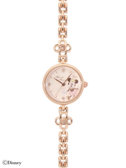 Disney Minnie Mouse Bracelet Watch Pink Gold Women Japan Limited