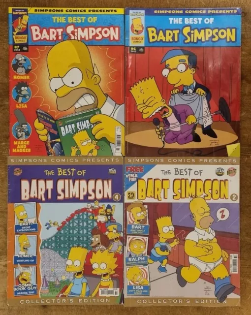 The Best Of Bart Simpson Comics Bundle X4 Collectors Edition Bongo Titan Comics