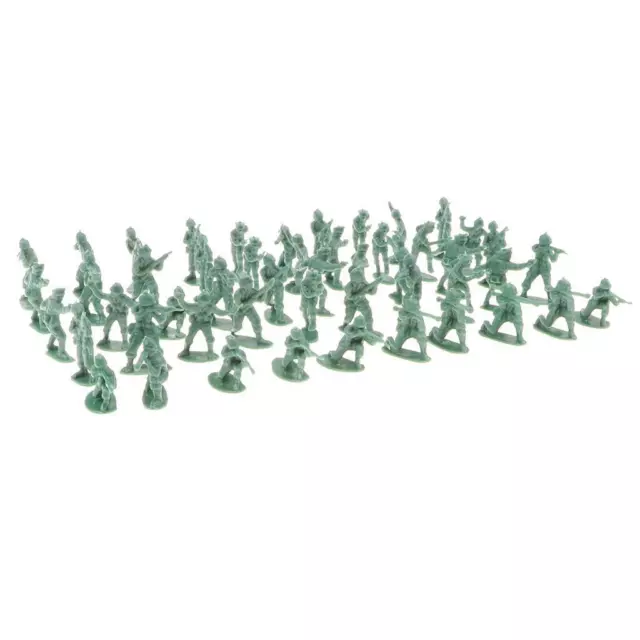 100 Stück 4 cm Plastiksoldaten Actionfigur Modell Sandtisch Szene Kinder 3