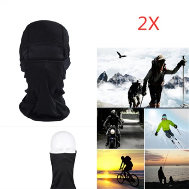 2X Sturmhaube Haube für Motorrad Ski Kart Fahrrad Winter Maske Winddicht schwarz
