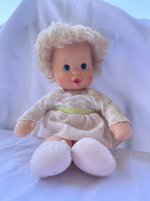 Ideal Soft Body Doll, Pull String & Shakes Pink White Butterfly Dress READ