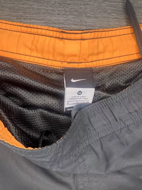 Nike Men’s Swim Trunks Size Medium Dark Gray/Orange Lined Runs Big More Like L 3