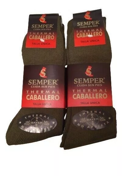 Pack 6 Pares Calcetines Invierno Hombre  Calcetin Thermal Talla Unica 43/46