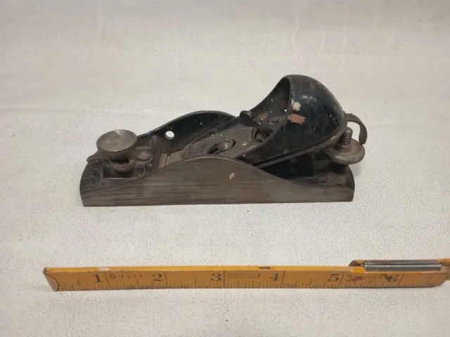 Vintage Antique 6” STANLEY Adjustable Mouth Small Block Plane | 1.75” Wide F76