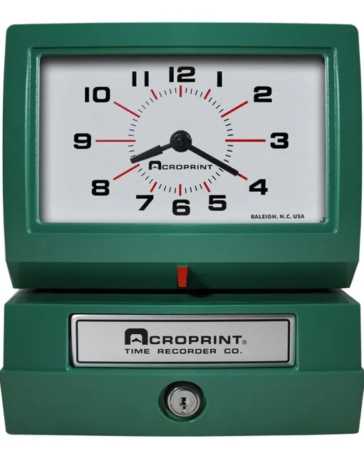 ACROPRINT Heavy Duty TIME CLOCK Automatic Job Site Hours Recorder 150QR4 150 KEY
