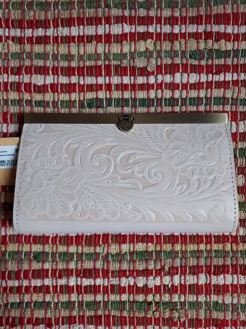 Patricia Nash Cauchy Chalk White Leather RFID Wallet NWT