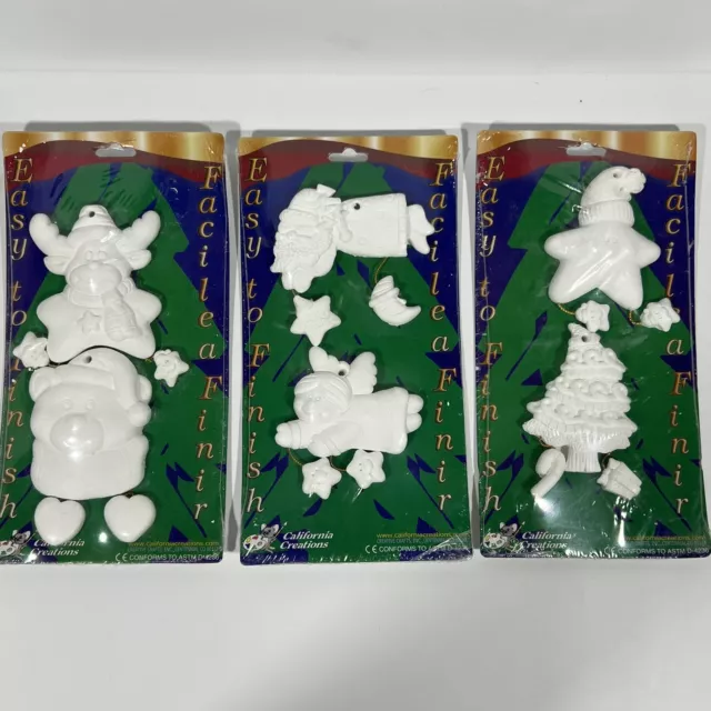 C-0500 Lot of (6) Christmas Mouse Ornaments 3.5T Ceramic Bisque
