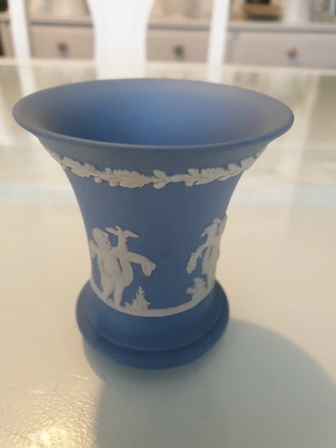 Wedgwood Vase Blue  and White Jasper Ware
