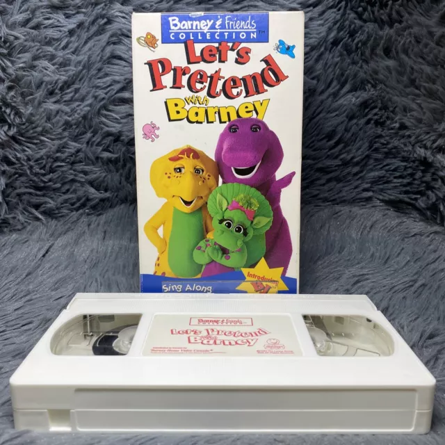 LET'S PRETEND WITH Barney VHS 1993 Friends Collection Sing Along White ...