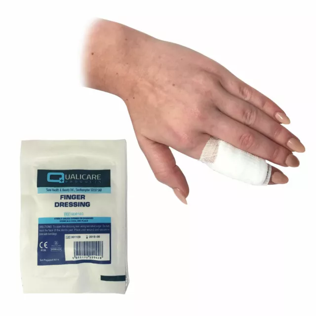 Qualicare First Aid Sterile Medical Adhesive Finger Wound Cut Bandage Dressing