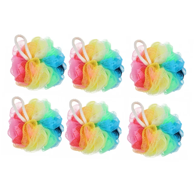 6 Pcs Bad Luffas Badekugel Mit Farbverlauf Tenis De Niño Schrubben