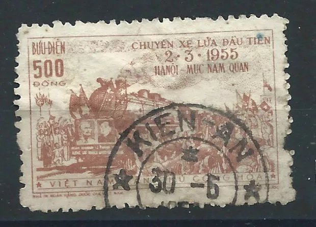 Vietnam du Nord N°92 Obl (FU) 1955 - Chemin de fer Hanoï-Yunnan