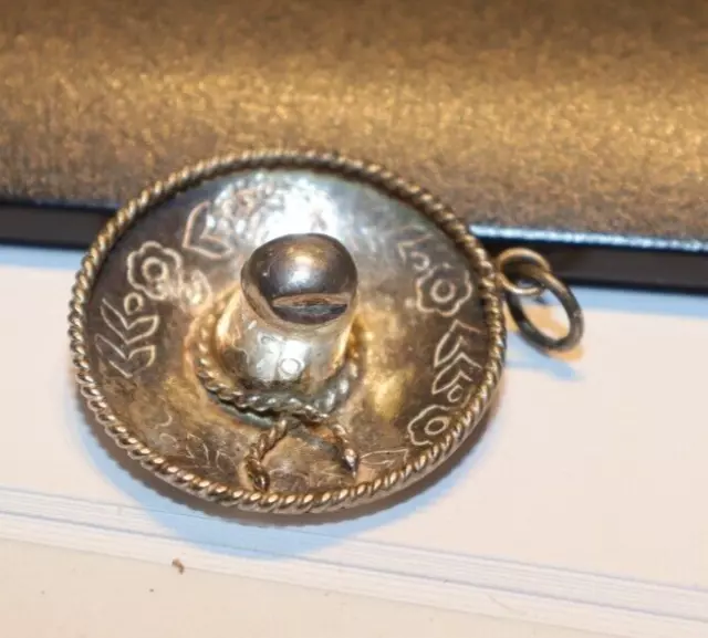 Vintage Sterling Mexico Fancy Sombrero Charm