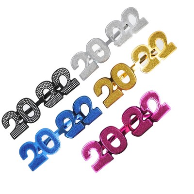 TENDYCOCO Nouvel an Lunettes 2022 Drôle Lunettes Cadre Partie Décors Lunettes Creative Verres en Papier pour Nouvelles Années de Partie 