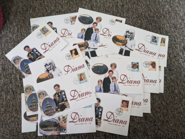 34 x Diana Princesses Of Wales First Day Cover Bulk Lot