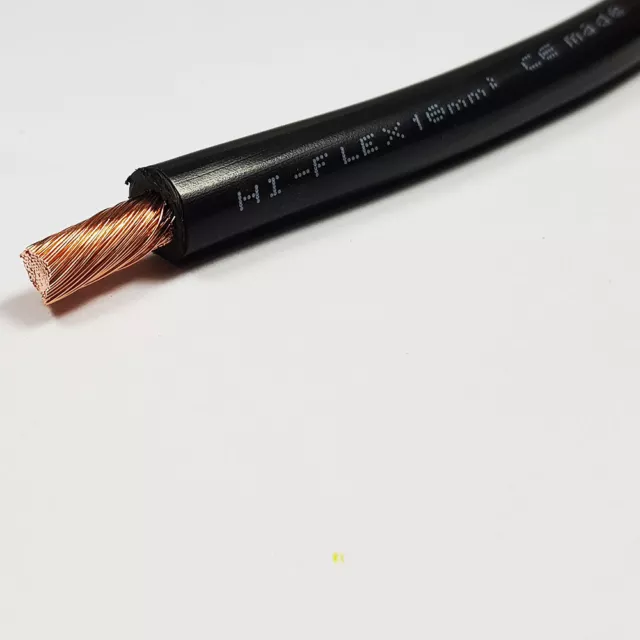 Câble de soudage de batterie flexible en PVC 16 mm2 noir rouge 5 mètres 5 M ROULEAU 110 A ampère