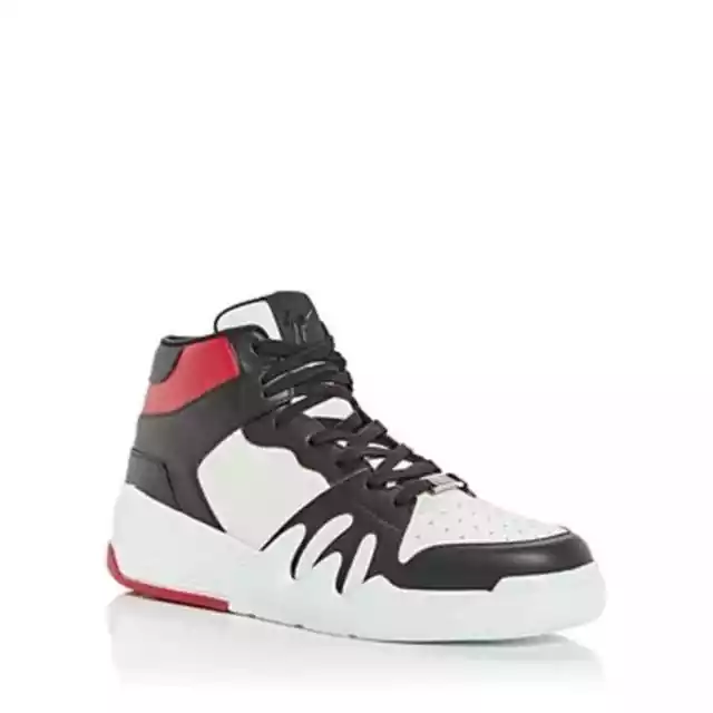 Giuseppe Zanotti Men's Talon High Top Sneakers Black/White/Red EUR 43 US 10