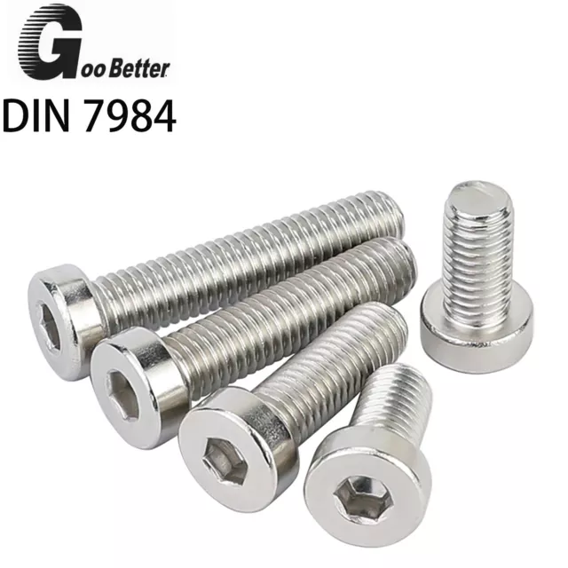 M3-M10 Low Head Cap Screws A2 Stainless Steel, Hexagon Socket Allen Key Bolts