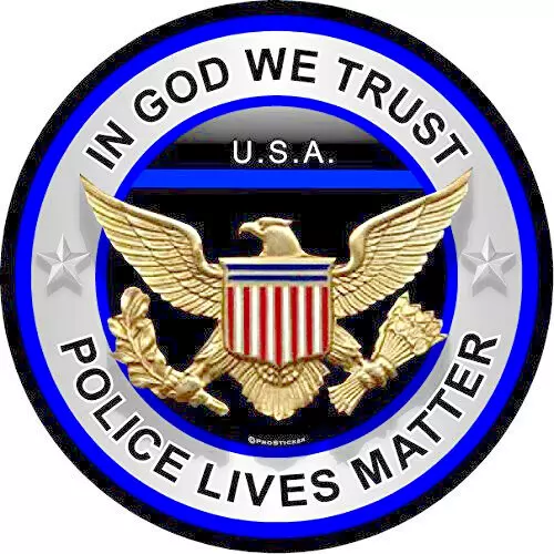 POLICE LIVES MATTER FLAG EAGLE COP GOD  Pendant 925 Sterling Silver 24" Necklace