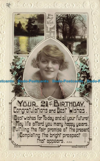 R637887 Your 21 st Birthday. Congratulations and Best Wishes. Rotary Photo. RP
